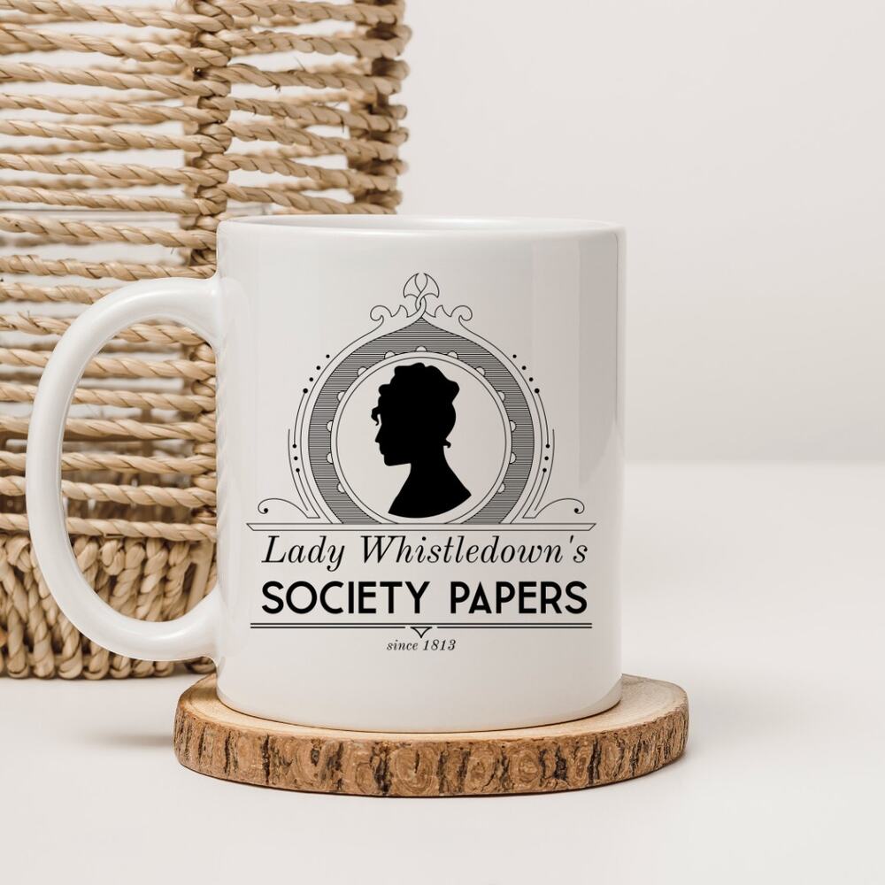 Bridgerton 15 oz Coffee Mug TV Show Lady Whistledown Society Papers 02